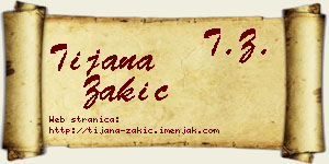 Tijana Zakić vizit kartica